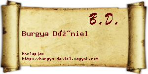 Burgya Dániel névjegykártya